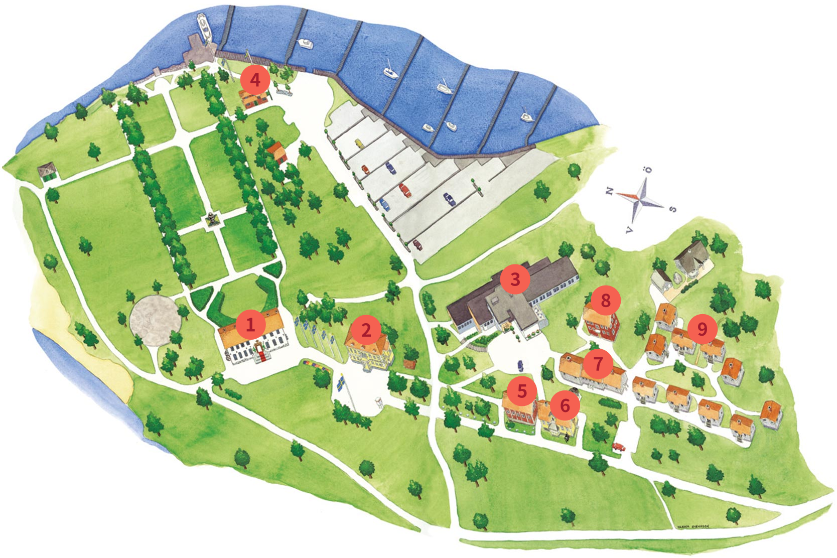 Karta över Sundbyholms Slott